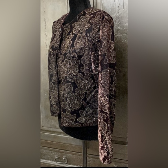 Vintage Norton McNaughton blk velvet jacket - Size 12 - Picture 2 of 10